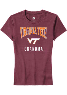 Rally Virginia Tech Hokies Womens Maroon Grandma Short Sleeve T-Shirt