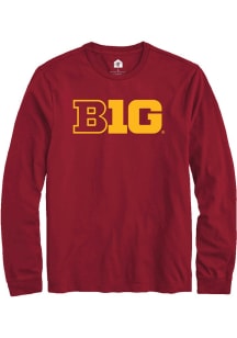 Rally Big Ten Cardinal Primary Logo Long Sleeve T Shirt