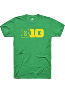 Big Ten Green Rally Primary Logo Design Short Sleeve T Shirt