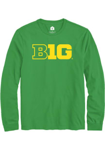 Mens Big Ten Green Rally Primary Logo Graphic Tee