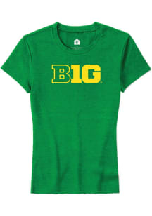 Big Ten Green Rally Primary Logo Design Short Sleeve T-Shirt