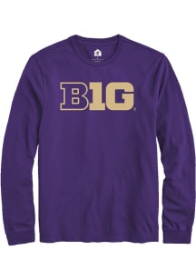 Mens Big Ten Purple Rally Primary Logo Image Tee