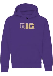 Rally Big Ten Youth Purple Primary Logo Graphic Long Sleeve Hoodie