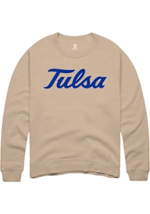 Summit Sportswear Tulsa Golden Hurricane Mens White Alt Logo Long Sleeve Crew Sweatshirt