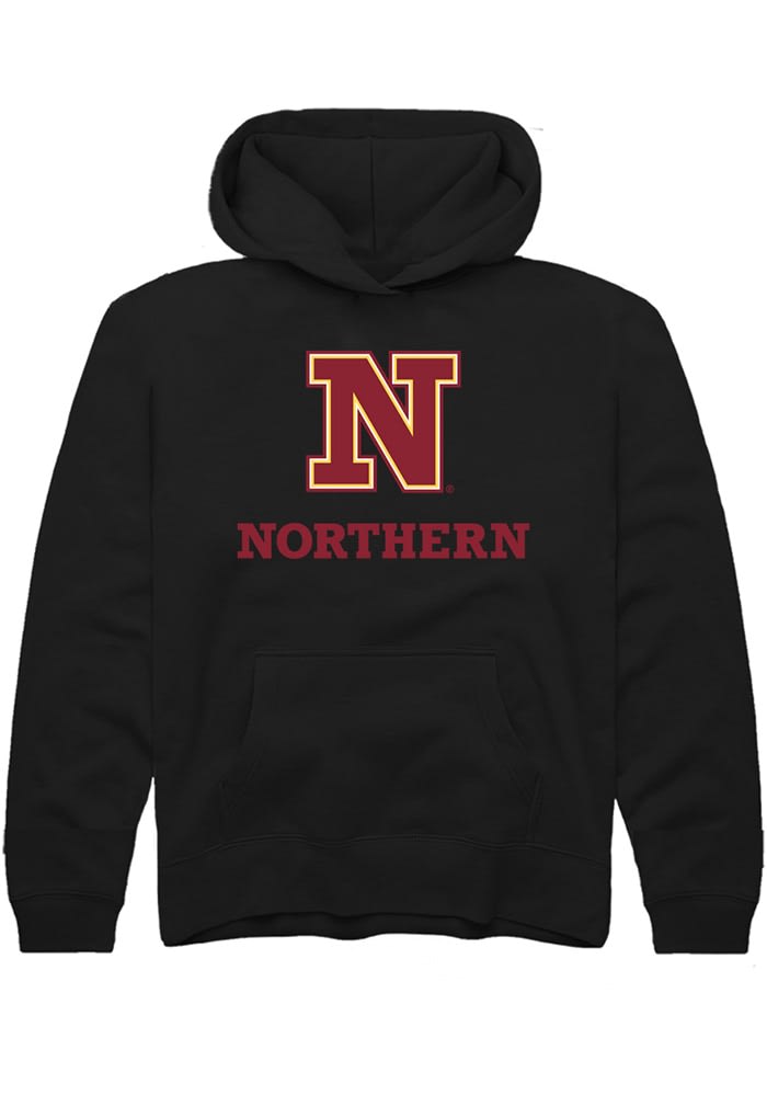 Northern State Wolves Rally Youth BLACK Alt Logo Long Sleeve Hoodie