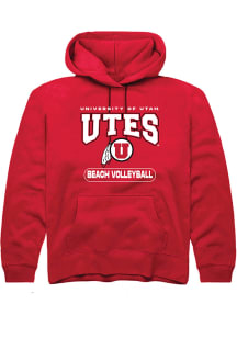 Rally Utah Utes Youth Red Beach Volleyball Long Sleeve Hoodie