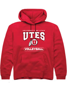 Rally Utah Utes Youth Red Volleyball Long Sleeve Hoodie