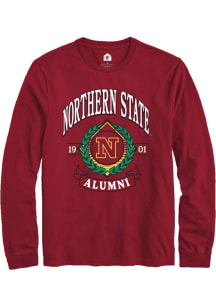 Rally Northern State Wolves Cardinal Alumni Wreath Long Sleeve T Shirt