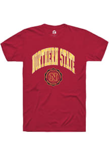 Rally Northern State Wolves Cardinal Arch Seal Short Sleeve T Shirt