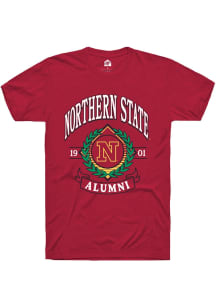 Rally Northern State Wolves Cardinal Alumni Wreath Short Sleeve T Shirt