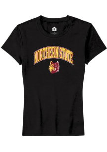 Rally Northern State Wolves Womens Black Arch Logo Short Sleeve T-Shirt