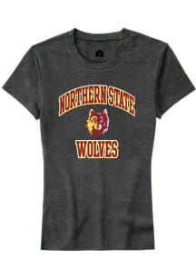Rally Northern State Wolves Womens Grey No 1 Neutral Short Sleeve T-Shirt