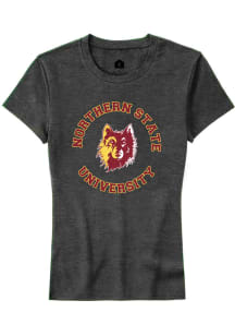 Rally Northern State Wolves Womens Grey Circle Short Sleeve T-Shirt