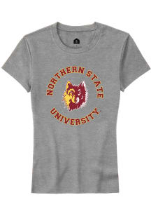 Rally Northern State Wolves Womens Grey Circle Short Sleeve T-Shirt