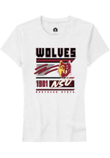 Rally Northern State Wolves Womens White Retro Short Sleeve T-Shirt