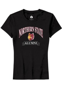Rally Northern State Wolves Womens Black Alumni Banner Short Sleeve T-Shirt
