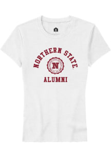 Rally Northern State Wolves Womens White Alumni Arch Short Sleeve T-Shirt