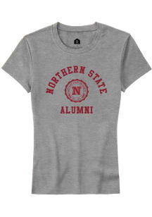 Rally Northern State Wolves Womens Grey Alumni Arch Short Sleeve T-Shirt
