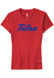 Summit Sportswear Tulsa Golden Hurricane Womens Red Alt Logo Short Sleeve T-Shirt