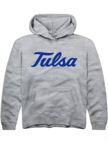 Youth Tulsa Golden Hurricane Grey Rally Alt Logo Long Sleeve Hooded Sweatshirt