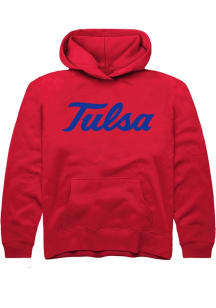 Youth Tulsa Golden Hurricane Red Rally Alt Logo Long Sleeve Hooded Sweatshirt