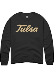 Summit Sportswear Tulsa Golden Hurricane Mens Black Alt Logo Long Sleeve Crew Sweatshirt