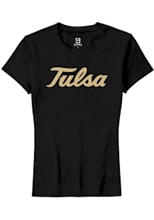Summit Sportswear Tulsa Golden Hurricane Womens Black Alt Logo Short Sleeve T-Shirt