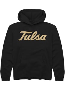 Youth Tulsa Golden Hurricane Black Rally Alt Logo Long Sleeve Hooded Sweatshirt