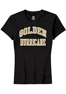 Summit Sportswear Tulsa Golden Hurricane Womens Black Arch Stack Short Sleeve T-Shirt