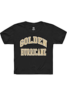 Summit Sportswear Tulsa Golden Hurricane Youth Black Arch Stack Short Sleeve T-Shirt