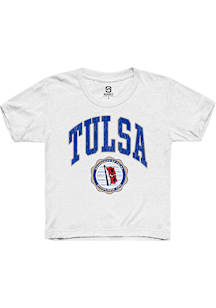 Summit Sportswear Tulsa Golden Hurricane Youth White Arch Seal Short Sleeve T-Shirt
