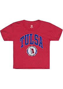 Summit Sportswear Tulsa Golden Hurricane Youth Red Arch Seal Short Sleeve T-Shirt