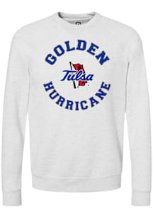 Summit Sportswear Tulsa Golden Hurricane Mens Ash Circle Long Sleeve Crew Sweatshirt