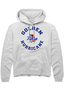 Summit Sportswear Tulsa Golden Hurricane Mens White Circle Long Sleeve Hoodie