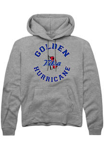 Summit Sportswear Tulsa Golden Hurricane Mens Grey Circle Long Sleeve Hoodie