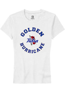 Summit Sportswear Tulsa Golden Hurricane Womens White Circle Short Sleeve T-Shirt