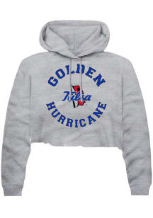 Womens Tulsa Golden Hurricane Grey Rally Circle Hooded Sweatshirt