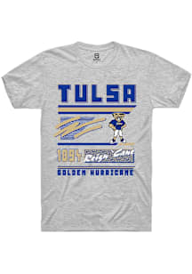 Summit Sportswear Tulsa Golden Hurricane Ash Retro Short Sleeve T Shirt