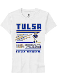 Summit Sportswear Tulsa Golden Hurricane Womens White Retro Short Sleeve T-Shirt