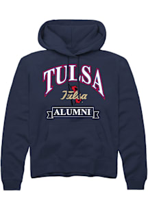 Summit Sportswear Tulsa Golden Hurricane Mens Navy Blue Banner Long Sleeve Hoodie
