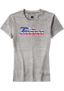 Tulsa Golden Hurricane Grey Rally US Flag Short Sleeve T-Shirt