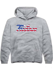 Youth Tulsa Golden Hurricane Grey Rally US Flag Long Sleeve Hooded Sweatshirt