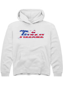 Youth Tulsa Golden Hurricane White Rally US Flag Long Sleeve Hooded Sweatshirt