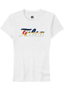 Tulsa Golden Hurricane White Rally City Flag Short Sleeve T-Shirt