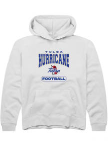 Youth Tulsa Golden Hurricane White Rally Football Long Sleeve Hooded Sweatshirt