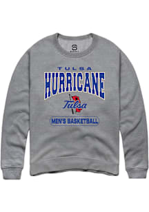 Mens Tulsa Golden Hurricane Grey Summit Sportswear Basketball Crew Sweatshirt