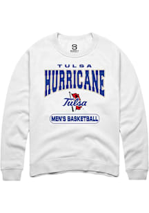 Mens Tulsa Golden Hurricane White Summit Sportswear Basketball Crew Sweatshirt