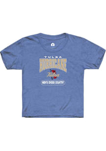 Youth Tulsa Golden Hurricane Blue Rally Cross Country Short Sleeve T-Shirt