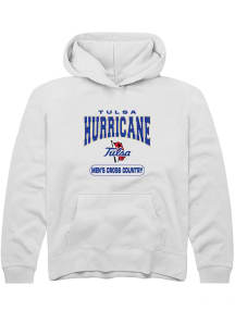 Youth Tulsa Golden Hurricane White Rally Cross Country Long Sleeve Hooded Sweatshirt