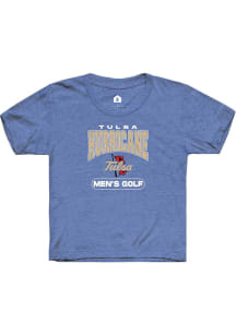 Youth Tulsa Golden Hurricane Blue Rally Golf Short Sleeve T-Shirt